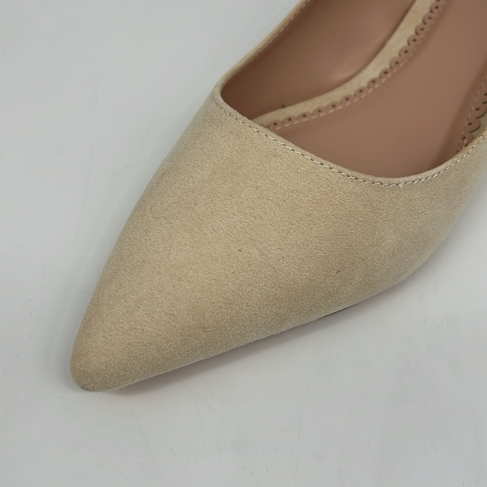 Journee Collection Bindi Nude Kitten Heel Bow and Tassels Side Cutouts Pump 11 - Picture 4 of 16